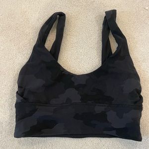 Lululemon reversible black and black camo align sports bra, size 2, warn once